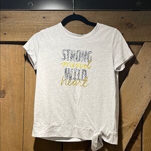 White Kids Tee with Motivational Graphic